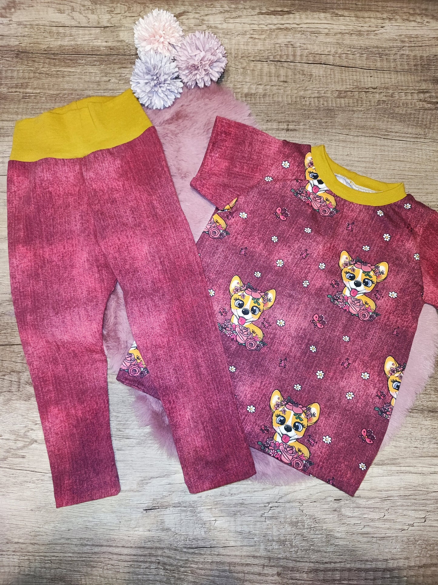 Leggings mit T-Shirt Set Gr. 86/92 - Handmade Kinder Outfit