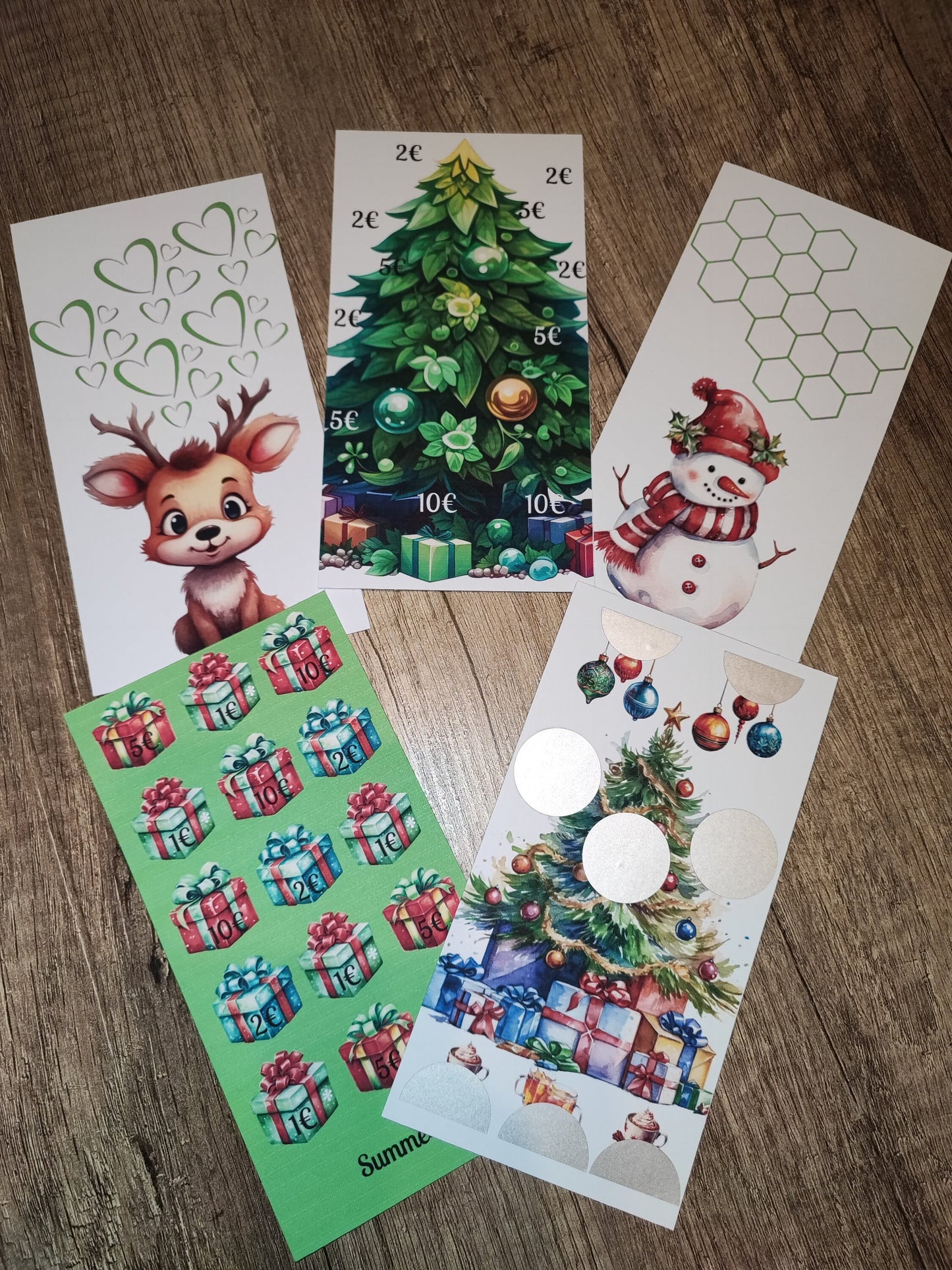 Sparchallenge Weihnachten Set - 5 Spar Challenges in grün oder rosa