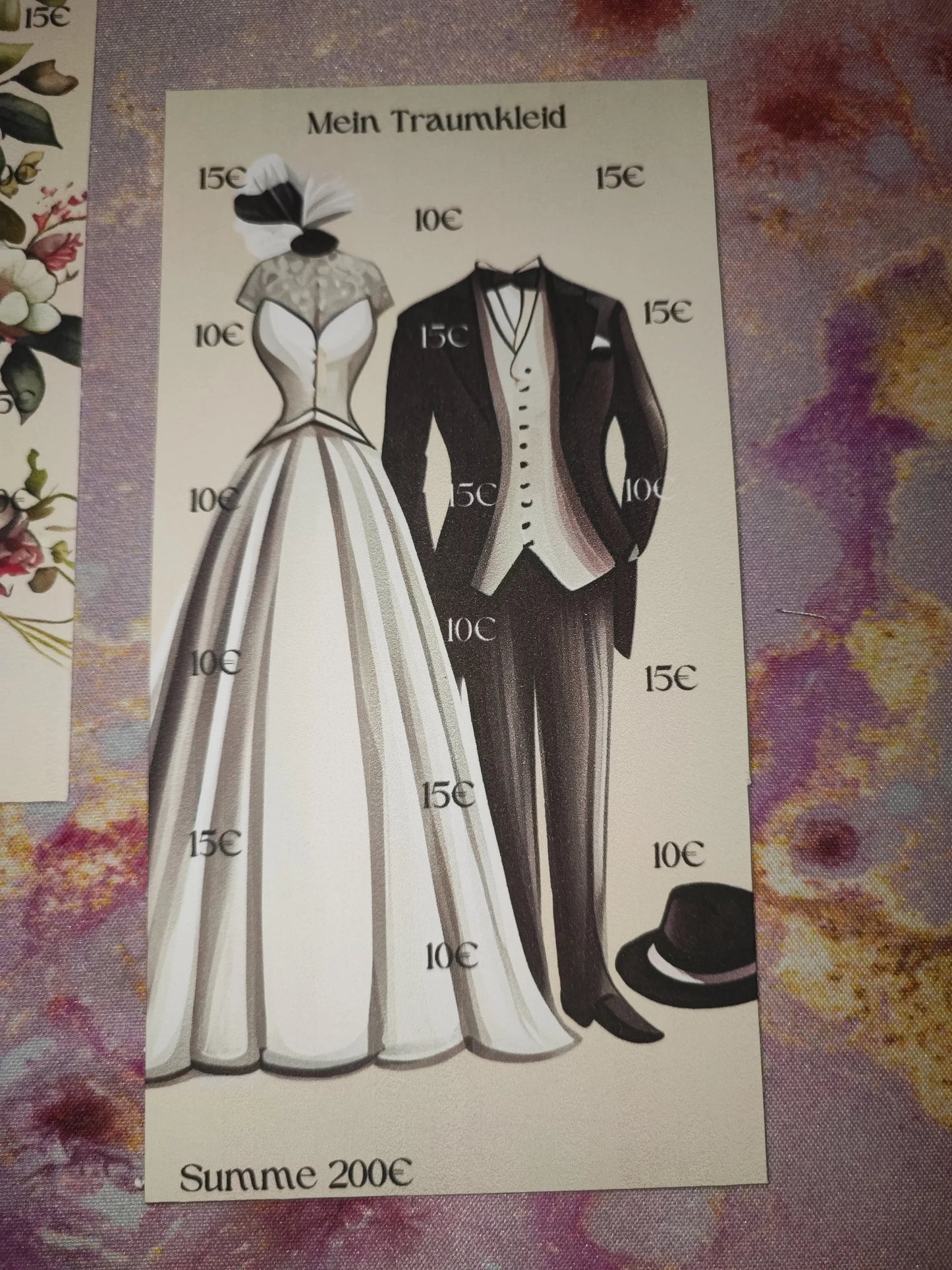 Sparchallenge A6 Hochzeit / Umschlagmethode