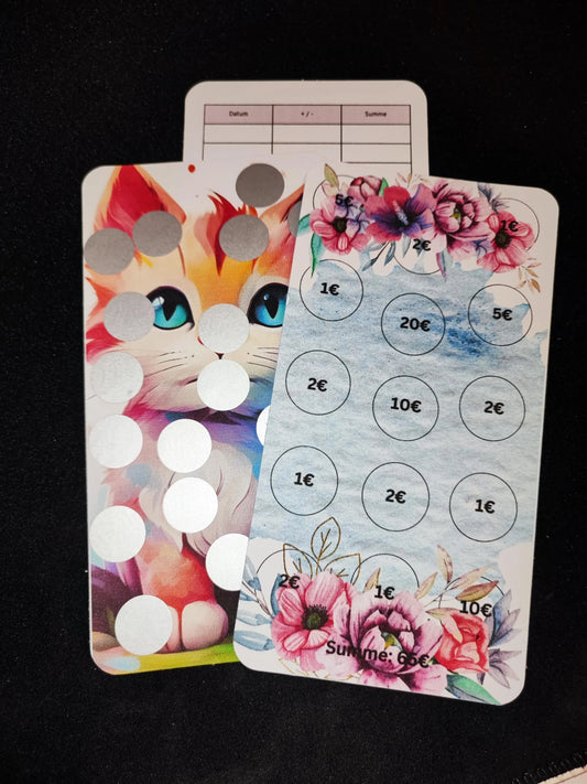 Katzen Spar Challenge A5 - Rubbel Sparchallenge mit Tracker