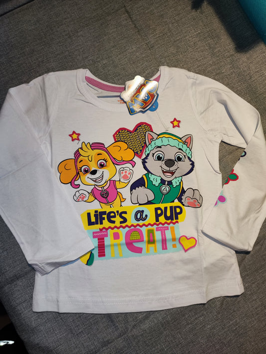 Langarmshirt Paw Patrol (weiß/rosa)