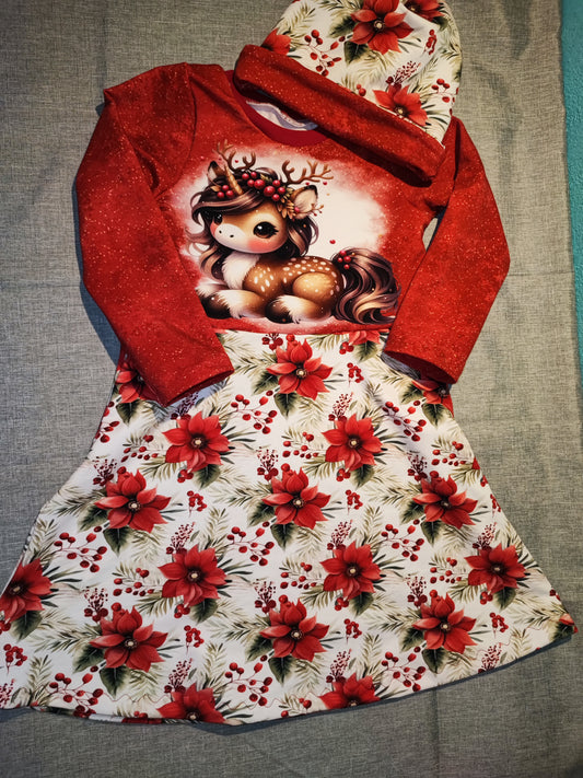 Kleid winterzauber gr. 104 mit Mütze