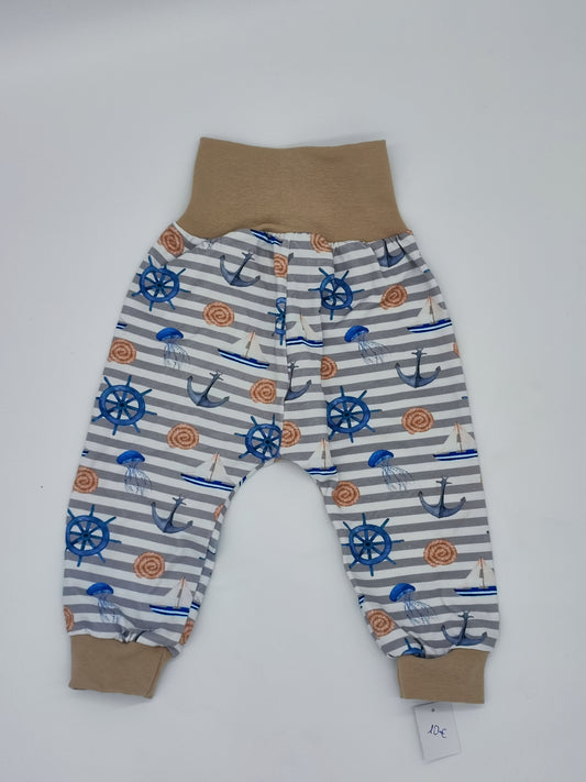 Pumphose maritim Gr. 74/80 - Handmade Baby Hose im Maritim-Look