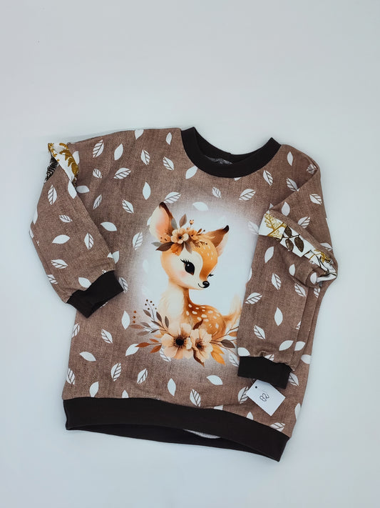 Herbst Pullover Reh Gr. 92 - Handmade Kinder Sweatshirt