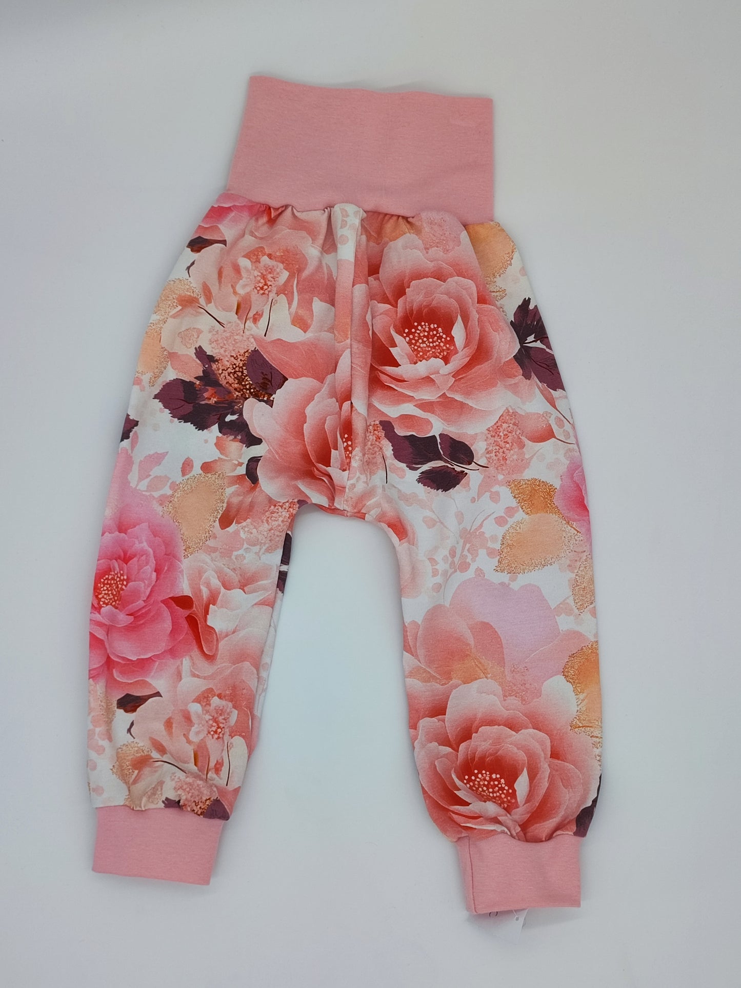Pumphose rosa Blumenmotiv Gr. 86/92